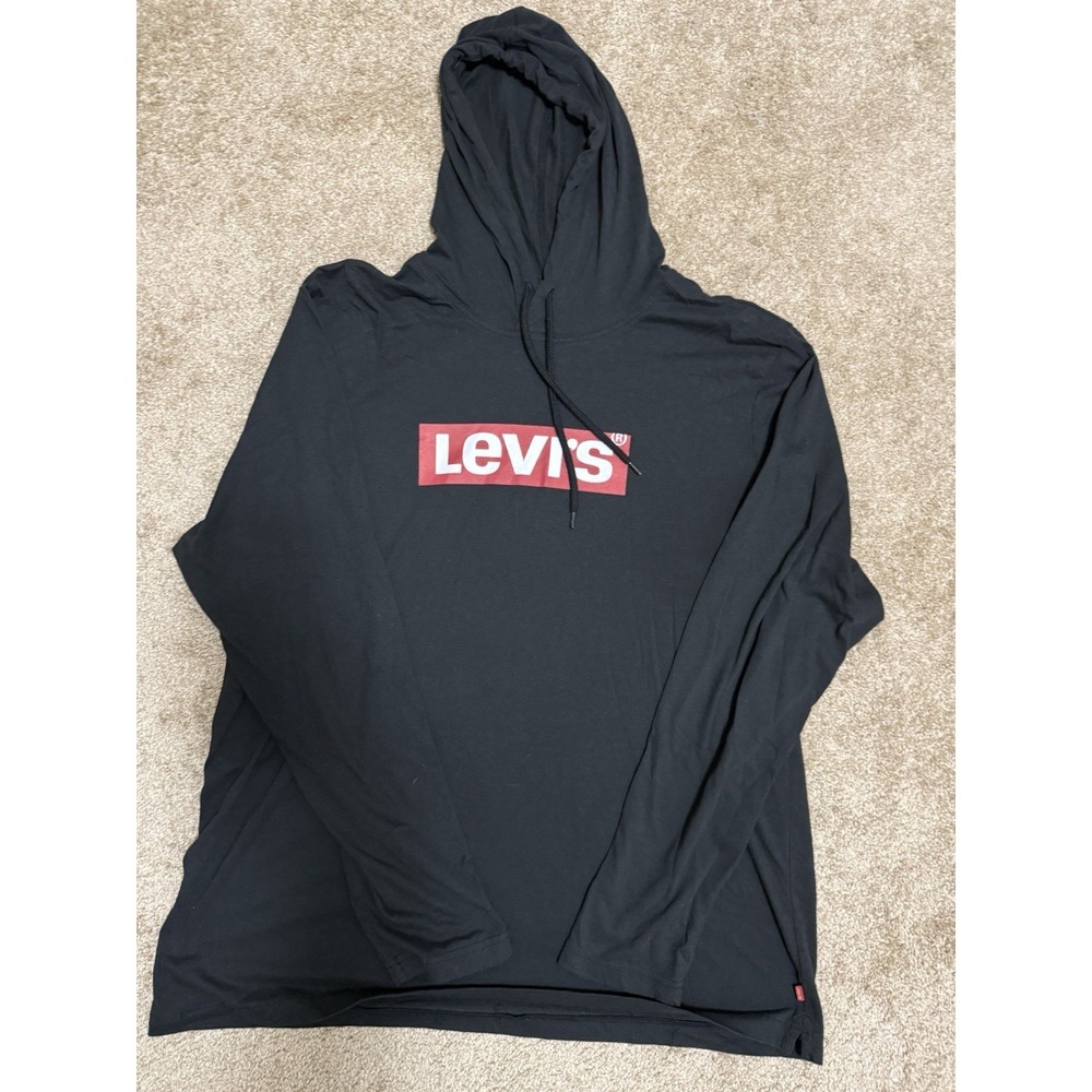 Levi's Black Graphic tshirt Hoodie men's XXL . E35